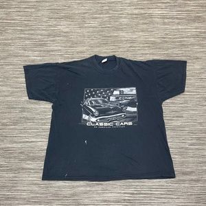 Black Distressed Jerzees Classic Cars T-Shirt